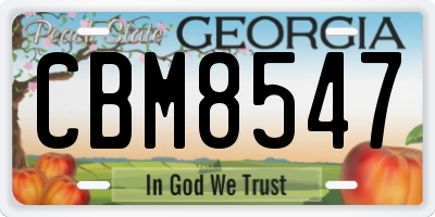 GA license plate CBM8547
