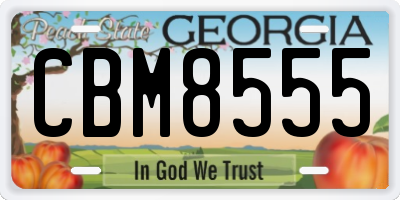 GA license plate CBM8555