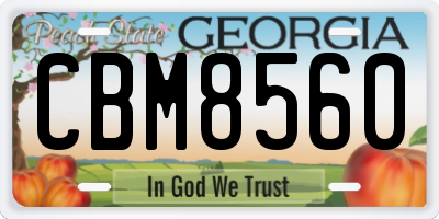 GA license plate CBM8560