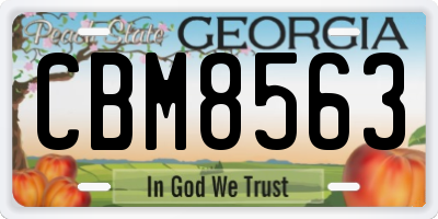 GA license plate CBM8563