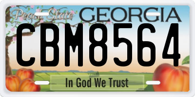 GA license plate CBM8564