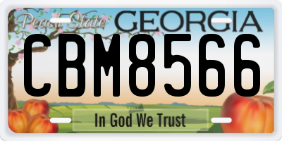 GA license plate CBM8566
