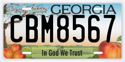 GA license plate CBM8567