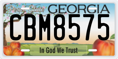 GA license plate CBM8575