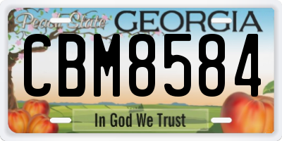 GA license plate CBM8584