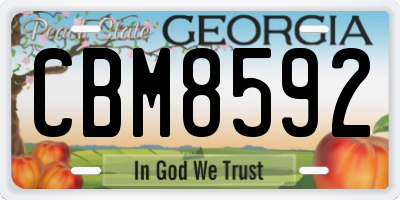 GA license plate CBM8592