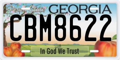 GA license plate CBM8622