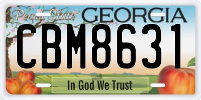GA license plate CBM8631