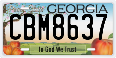 GA license plate CBM8637