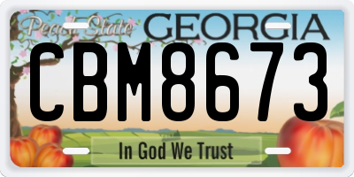 GA license plate CBM8673