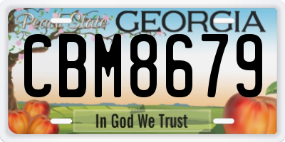 GA license plate CBM8679