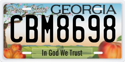 GA license plate CBM8698