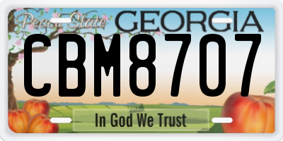 GA license plate CBM8707