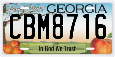 GA license plate CBM8716