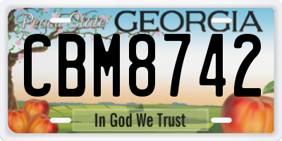GA license plate CBM8742
