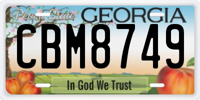 GA license plate CBM8749