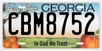 GA license plate CBM8752