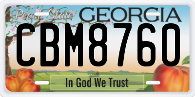 GA license plate CBM8760