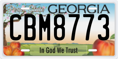 GA license plate CBM8773