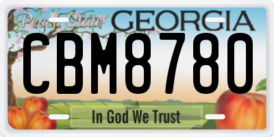 GA license plate CBM8780