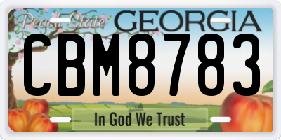 GA license plate CBM8783