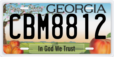 GA license plate CBM8812