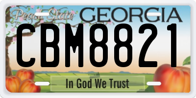 GA license plate CBM8821