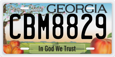 GA license plate CBM8829
