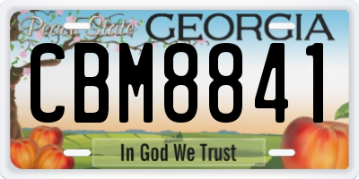 GA license plate CBM8841