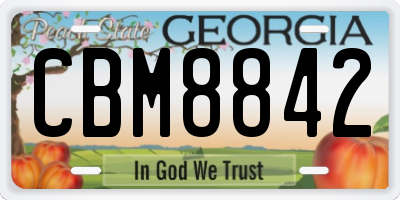 GA license plate CBM8842