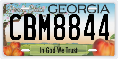 GA license plate CBM8844