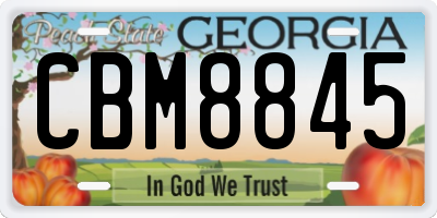 GA license plate CBM8845