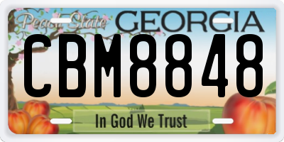 GA license plate CBM8848