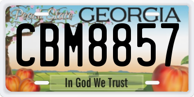 GA license plate CBM8857