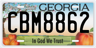 GA license plate CBM8862