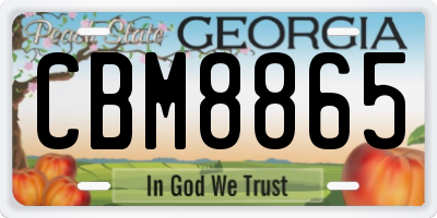 GA license plate CBM8865