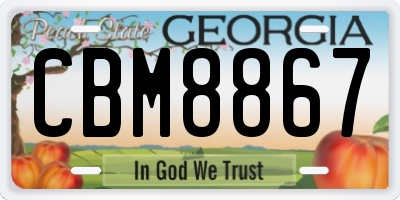 GA license plate CBM8867