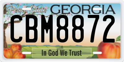GA license plate CBM8872