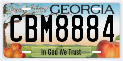 GA license plate CBM8884