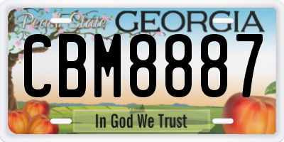 GA license plate CBM8887