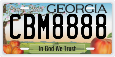 GA license plate CBM8888