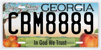 GA license plate CBM8889