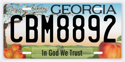 GA license plate CBM8892
