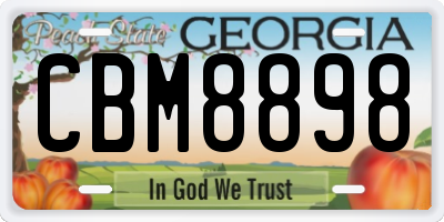 GA license plate CBM8898