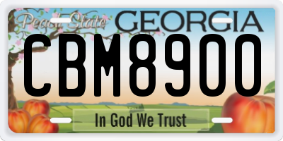 GA license plate CBM8900
