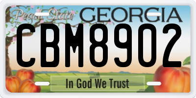 GA license plate CBM8902
