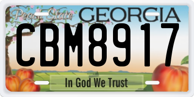 GA license plate CBM8917