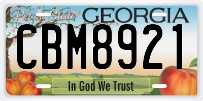 GA license plate CBM8921