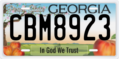 GA license plate CBM8923
