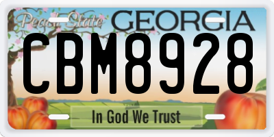 GA license plate CBM8928